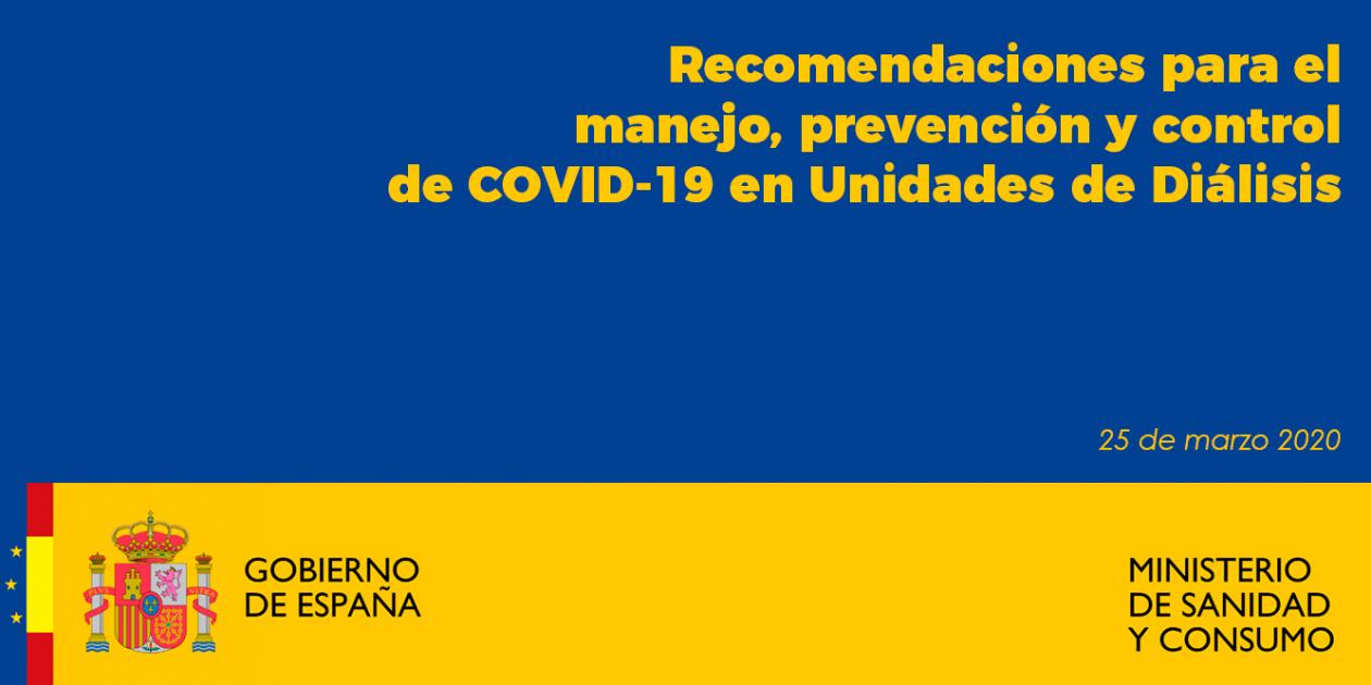 Recomendaciones para el manejo, prevención y control de COVID-19 en Unidades de Diálisis