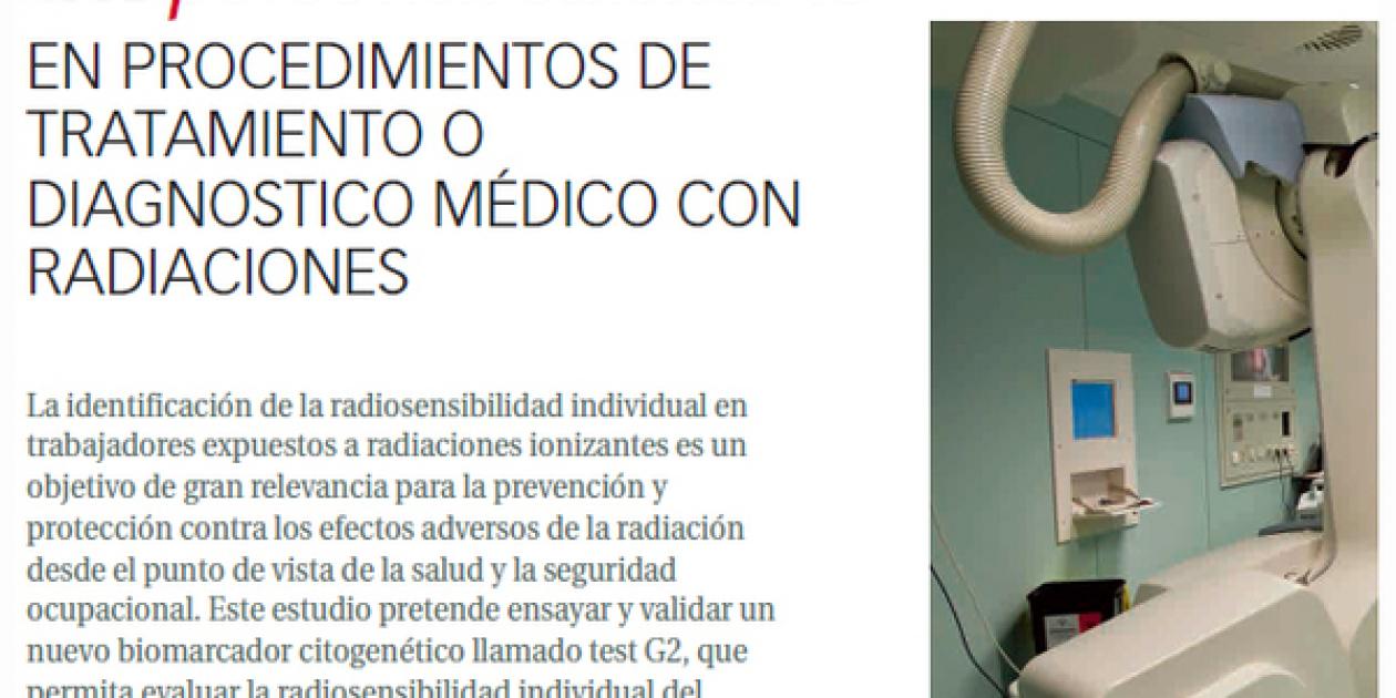 REVISTA SEGURIDAD Y MEDIO AMBIENTE - Evaluación de la radiosensibilidad del personal sanitario en procedimientos de tratamiento o diagnóstico médico con radiaciones