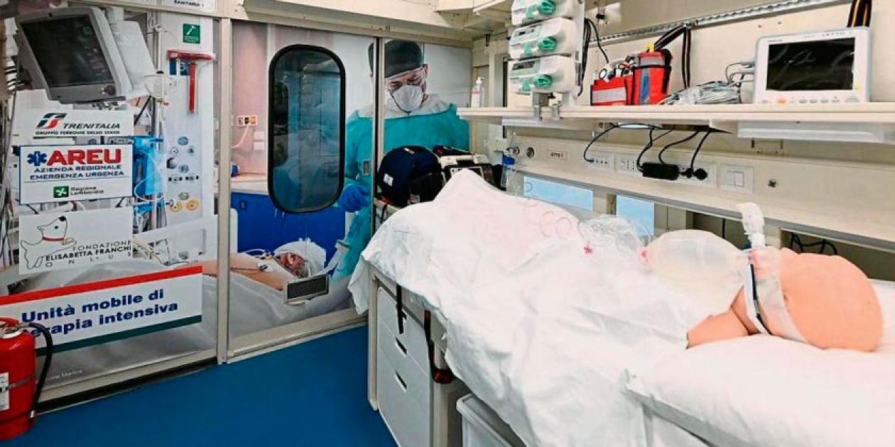 Italia inaugura un tren de Cuidados Intensivos para aliviar la presión de los hospitales a causa de la COVID