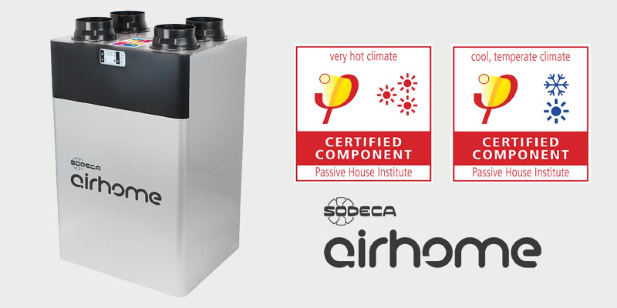 El nuevo recuperador de calor AIRHOME-350/V de SODECA, está certificado con el estándar Passivhaus para zonas climáticas frías y cálidas, y ofrece un ahorro energético de hasta el 90%