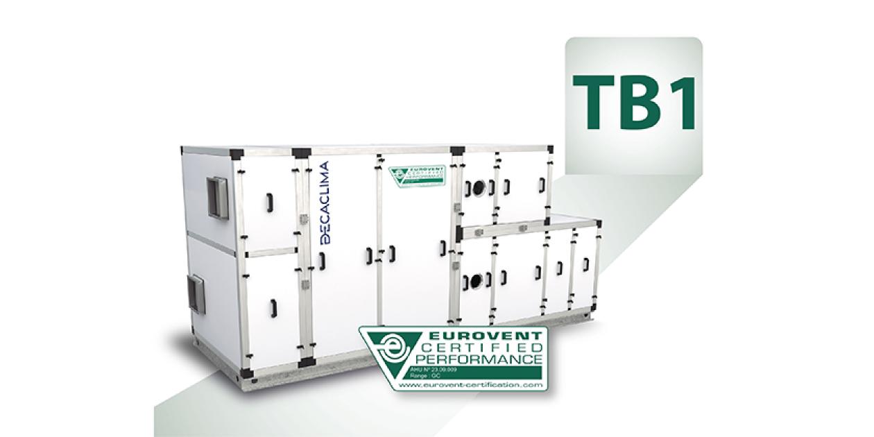 Las Unidades de Tratamiento de Aire de la serie GC de DECACLIMA obtienen la categoría TB1, la mejor en el factor de puente térmico de Eurovent