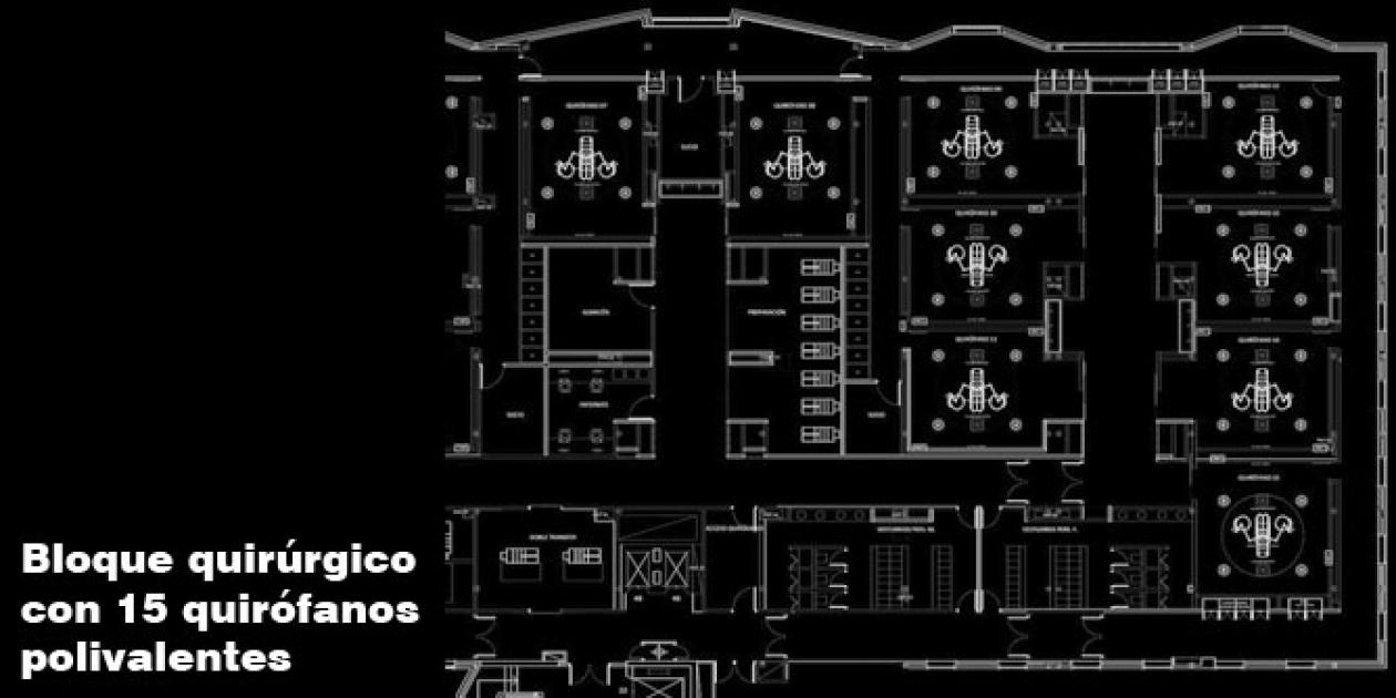 Bloque quirúrgico con 15 quirófanos polivalentes